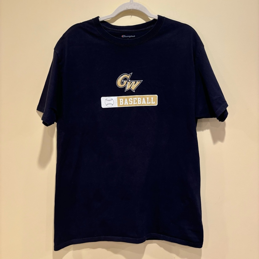 Champion GW University Baseball Tee | Navy | Size L